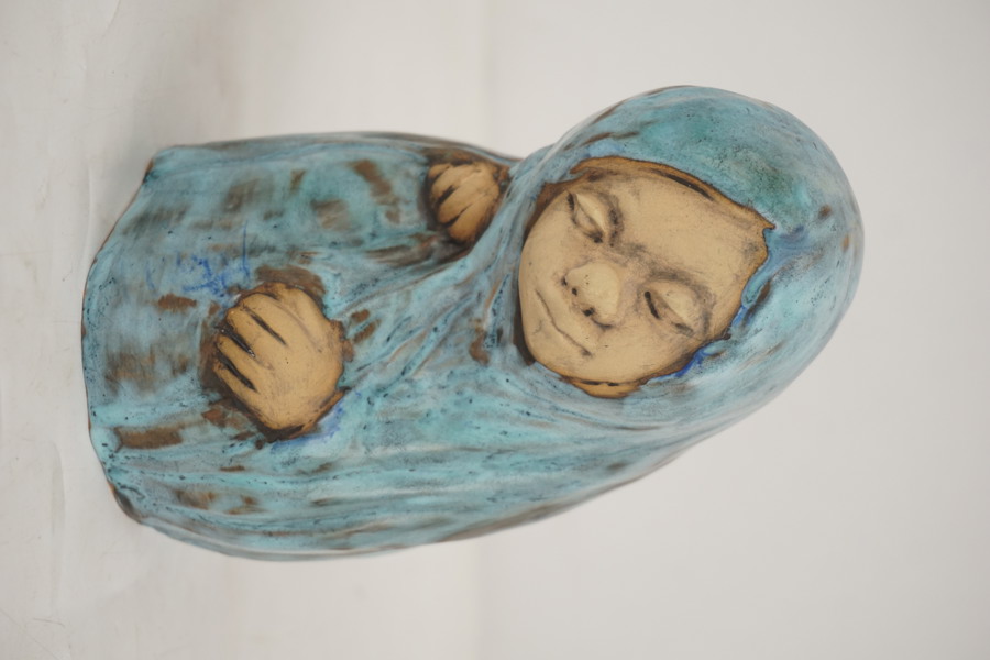 Tilgmans Keramik Figur Gumma, Barn, blå. G75