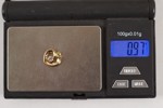 Guldhänge i form av ett hjärta med sten, 18K 0,95g. A25