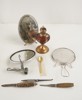 Vintage speglar, knivar, fotogenlampa mm. A61/
