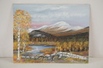 E. H. -20, Tavla, Snötäckta berg 35,5x28cm. A10/