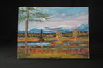 Tavla, landskap 39,5x29,5cm. A34/