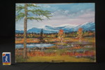 Tavla, landskap 39,5x29,5cm. A34/