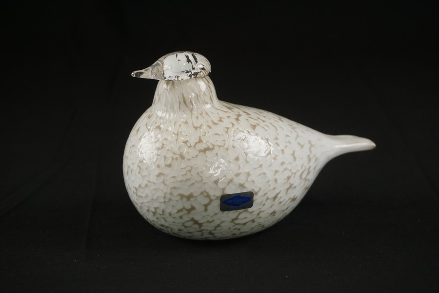 OIVA TOIKKA, fågel i glas, vit. G24