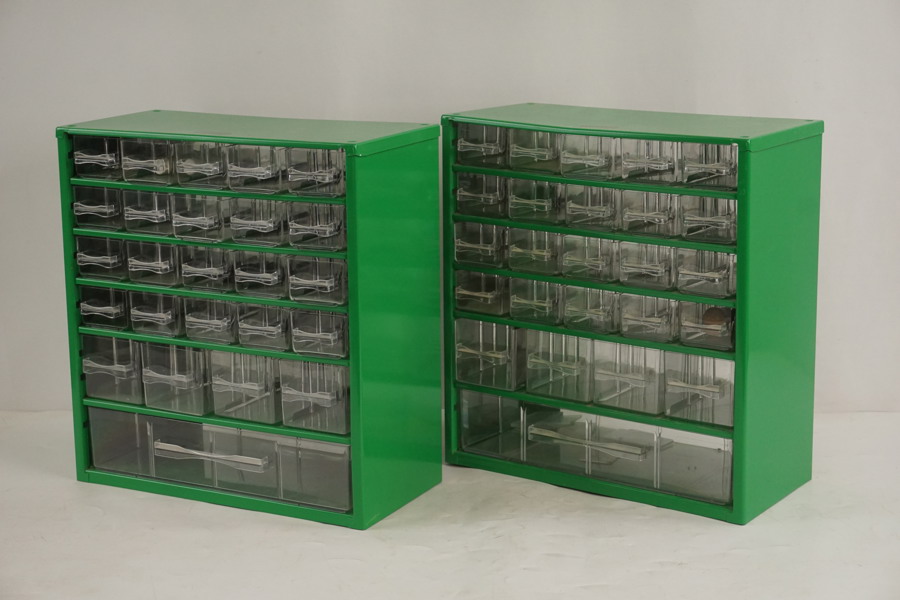 2st raaco, sortimentskåp, gröna. D2