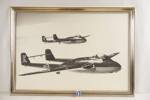 Tryck, flygplan J 28, 107x77cm. B82