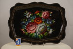 Serveringsbricka i plåt, handmålad. A163