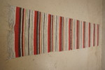 Plastmatta 240x60cm, Vit, röd mm. B289