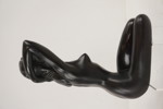 Kvinna, Afrikansk figur i gips, svart. G8