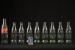 9st Vintage Coca Cola flaskor i glas. A78/
