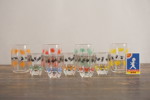9st Vintage 1960s Atomic Shot snapsglas. G24
