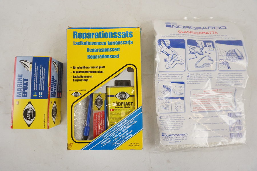 Plastic padding, reparationssats till glasfiber. A214