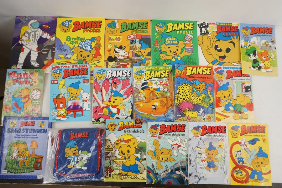Bamse tidningar & Resenecessär väska. A48