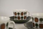 6st Berit Ternell Upsala Ekeby Inka kaffekoppar. G54