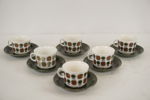 6st Berit Ternell Upsala Ekeby Inka kaffekoppar. G55