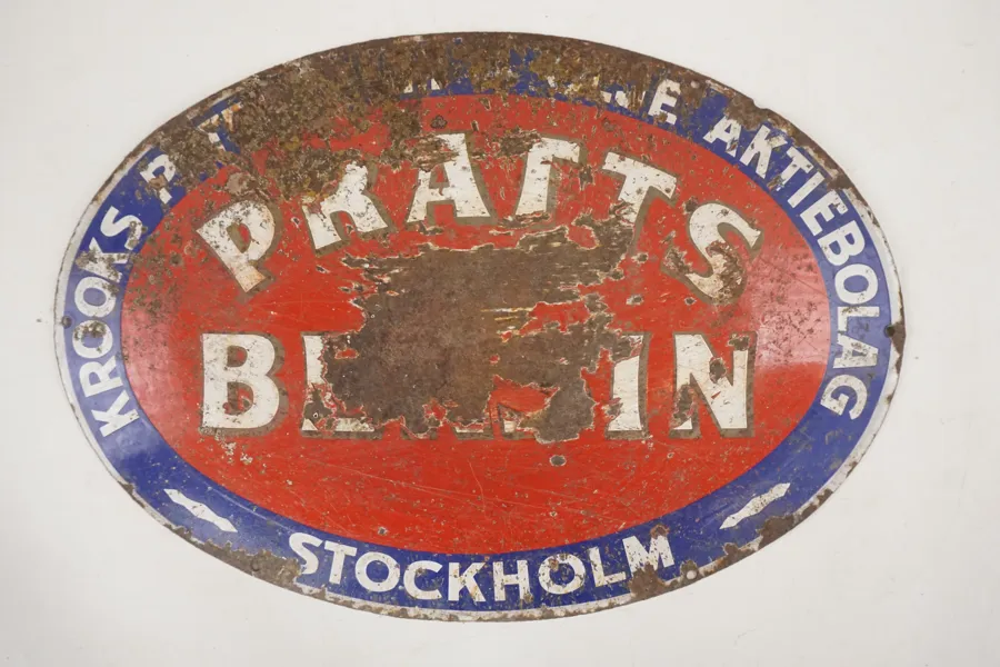 Pratts Bensin emaljskylt. A2