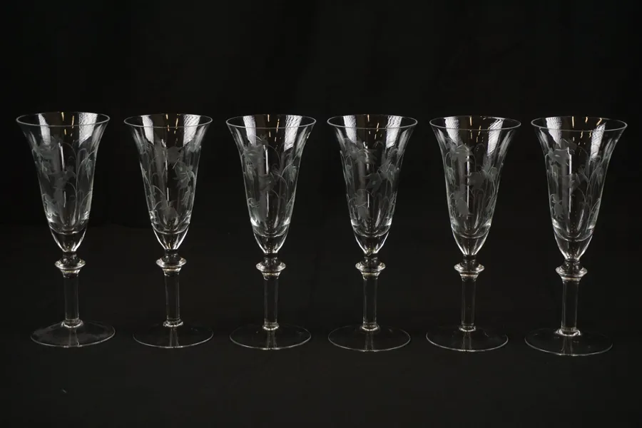 6st Blåklocka champangeglas. G17