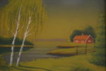 Sommarlandsskap 38x31 handmålad. M5