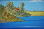 Landskap längs sjö 76x19,5. M14