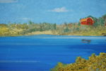 Landskap längs sjö 76x19,5. M14
