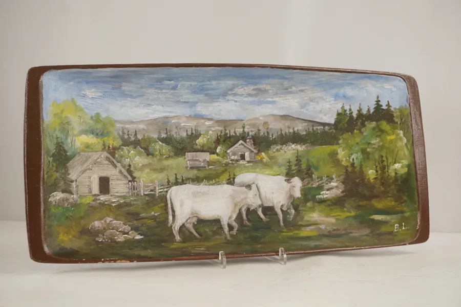 Fäbod målat tråg 61x28. M17
