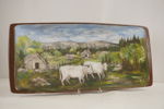 Fäbod målat tråg 61x28. M17