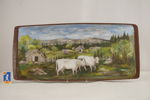 Fäbod målat tråg 61x28. M17