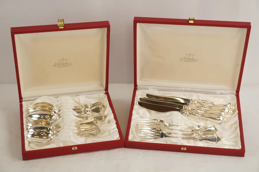 16st Olga silverbestick i schatull 489+(317 knivar)g. A96/