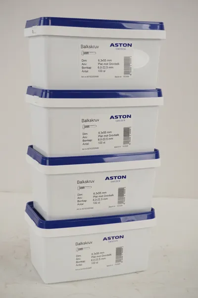 4Pkt Aston balksruv 6,3x55 Plåt mot Grovbalk. D121