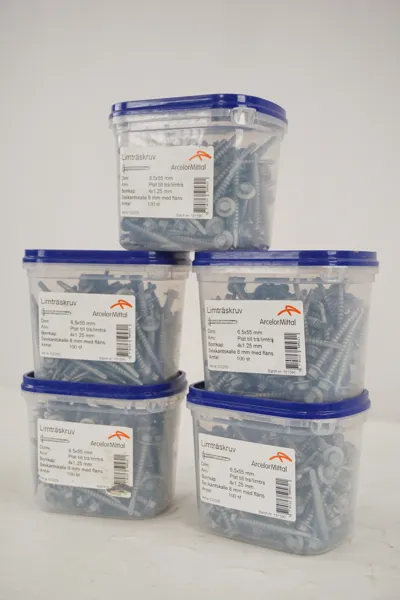 5Pkt ArcalorMittal Plåt till trä/limträ 6,5×55. D132