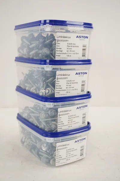 4Pkt Aston Limträskruv Plåt till trä/limträ 6,5×55. D134