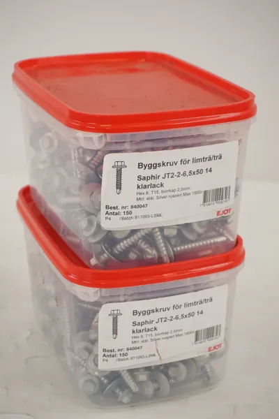2Pkt Ejot Byggskruv för limträ/trä JT2-2-6,5x50 14. D136
