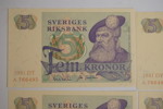 5st 5 Kronors sedlar 1981 i nr följd. A331