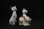 Porslinsfiguriner, katter & hund. G108