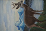 EÖ, Tavla, rådjur 25x37cm. M24/