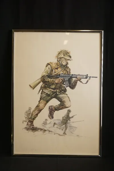 Tryck militär 50x70cm. M14/