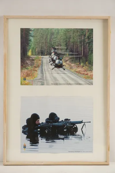 2st Bilder, militär helikopter, 51x71cm. M16/