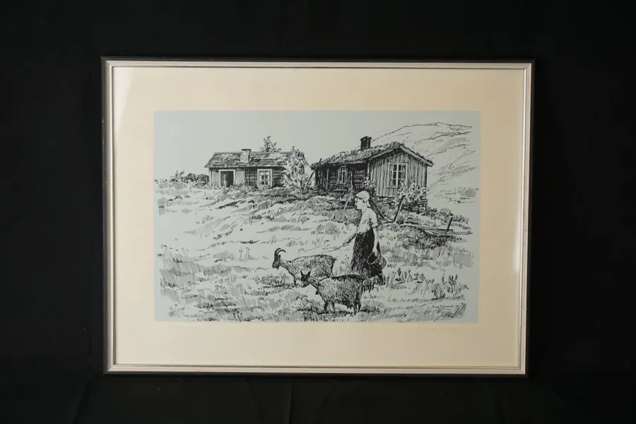 A. Edlund litografi 33/100, 51,5x38,5cm. M22/
