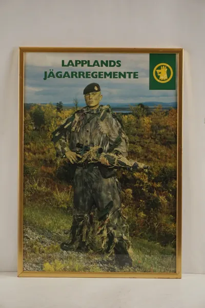 Affisch Jägarregemente, Militär 44x61cm. M29/