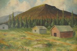 Tavla, Landskap med berg, 62x50cm. M9/