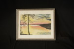 Akvarell, motiv: sjön, trad, 32x26cm. M50/