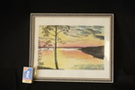 Akvarell, motiv: sjön, trad, 32x26cm. M50/