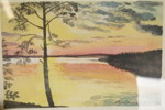 Akvarell, motiv: sjön, trad, 32x26cm. M50/