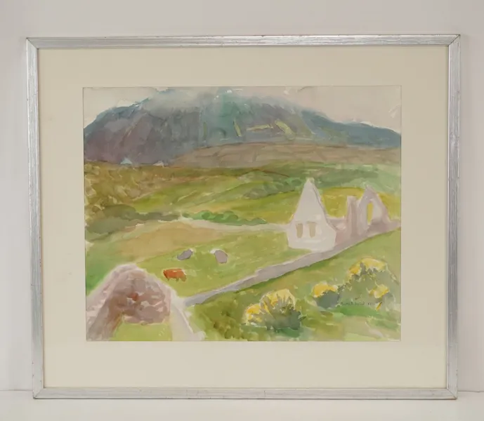 Tavla - Kyrkoruin 73x62. M41/