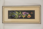 Virkadtavla, blommor 27x60cm. M16/