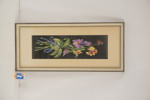 Virkadtavla, blommor 27x60cm. M16/