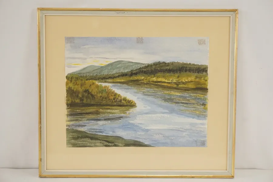 Akvarell, landskap 42x36cm. M19/