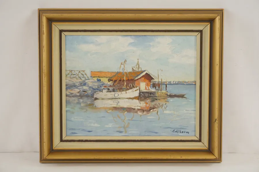A. Nilsson, båt 38x32cm. M22/