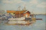 A. Nilsson, båt 38x32cm. M22/