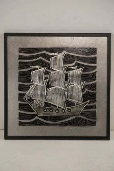 Tennrelief, båt 31,5x31,5cm. M5/