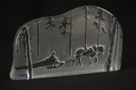 Nybro Sweden, glasblock arbetande häst. G24/